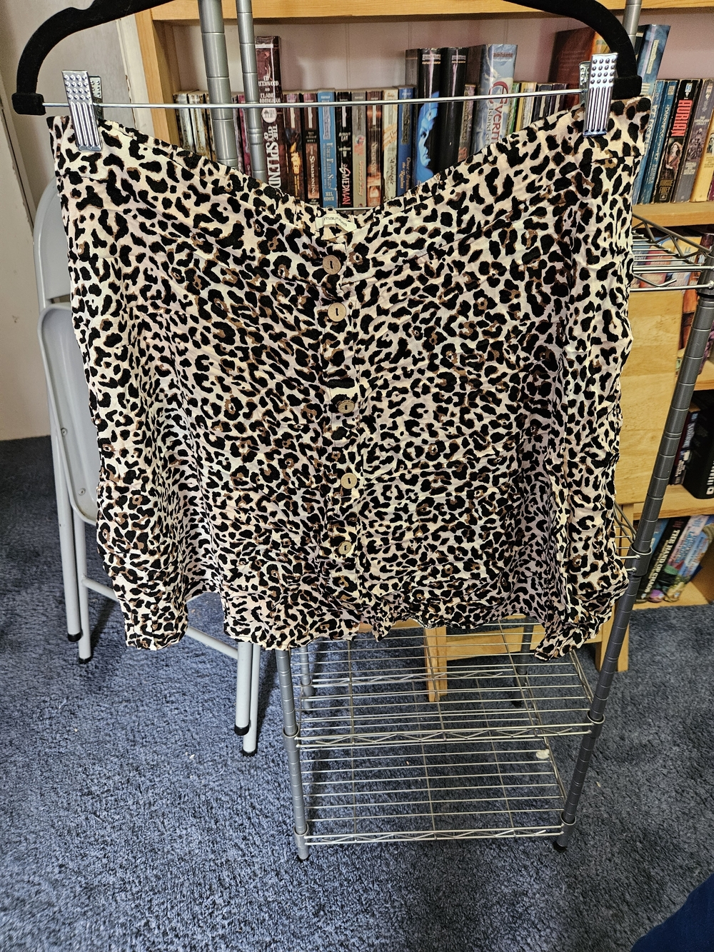 Maurices Leopard Print Circle Skirt in Black and Cream